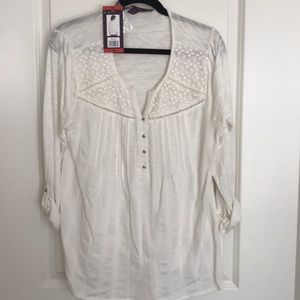 Gloria Vanderbilt white summer shirt - NEW